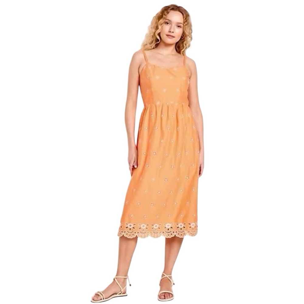 OLD NAVY Fit and Flare Eyelet Midi Dress NWT Size XS Petite